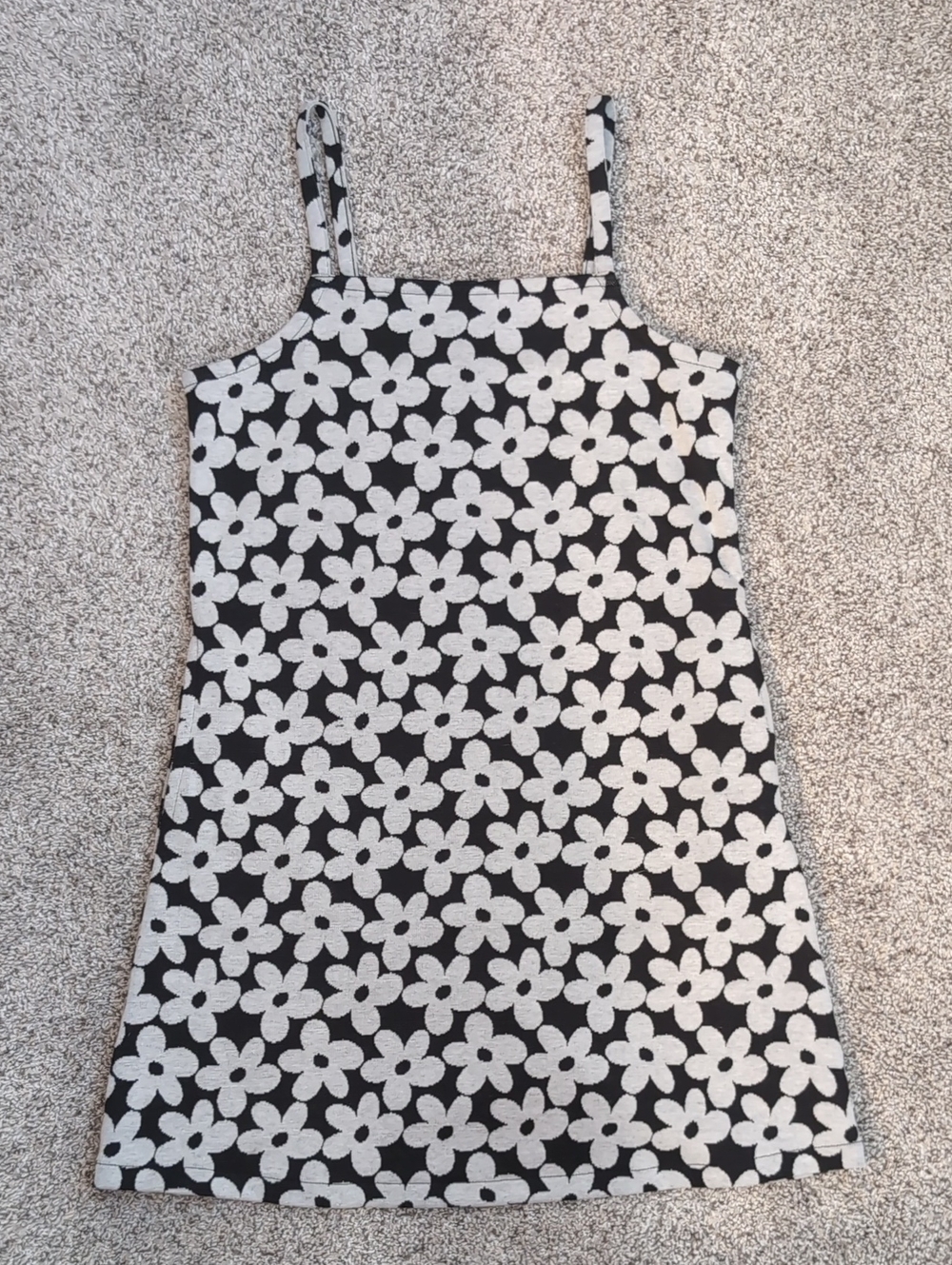 Girl's Old Navy Black & Gray Floral Tank Top Dress (Size L 10/12)